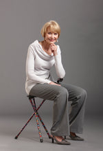 Load image into Gallery viewer, Folding Walking Cane with Seat, Bubbles