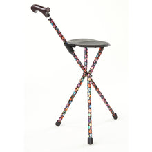 Load image into Gallery viewer, Folding Walking Cane with Seat, Bubbles