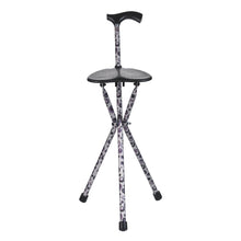 Load image into Gallery viewer, Folding Walking Cane with Seat, Storm open