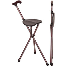 Load image into Gallery viewer, Folding Walking Cane with Seat, Kensington open and folded